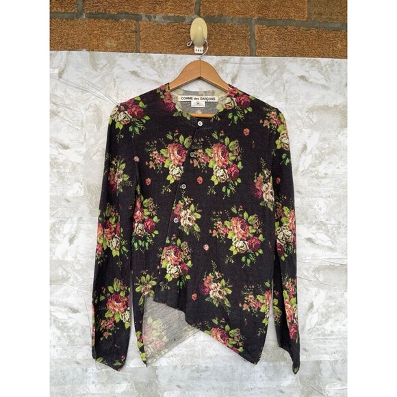 Comme des Garçons floral print asymmetrical cardigan size medium - Picture 12 of 13
